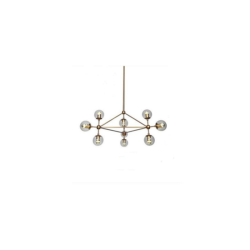 Golden Beans Chandelier 10 Light with Glass Shade