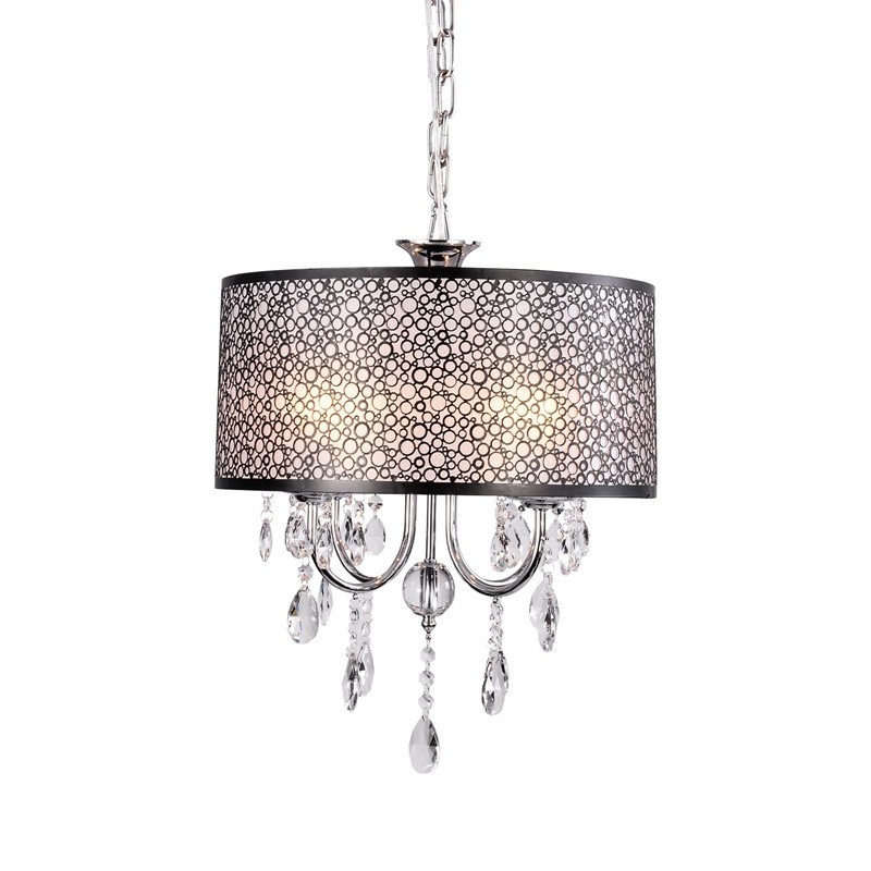 Traditional Classic Crystal Chrome Metal Chandelier