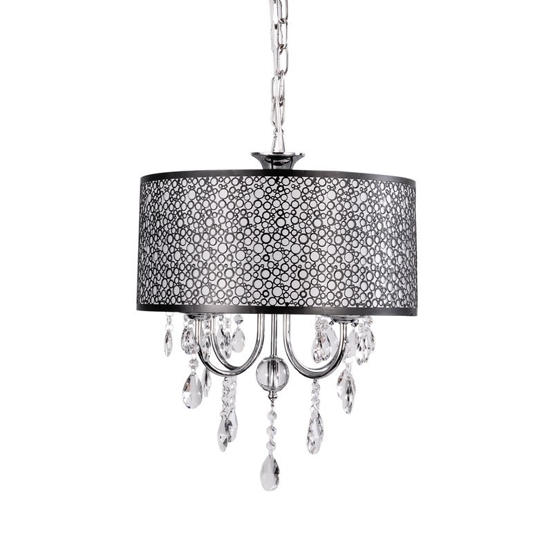 Traditional Classic Crystal Chrome Metal Chandelier