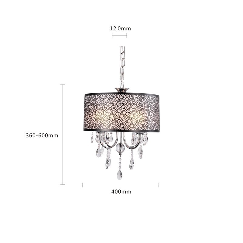 Traditional Classic Crystal Chrome Metal Chandelier