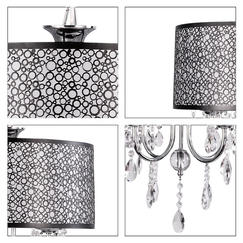 Traditional Classic Crystal Chrome Metal Chandelier