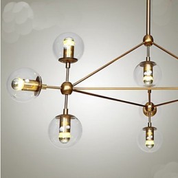 Golden Beans Chandelier 10 Light with Glass Shade