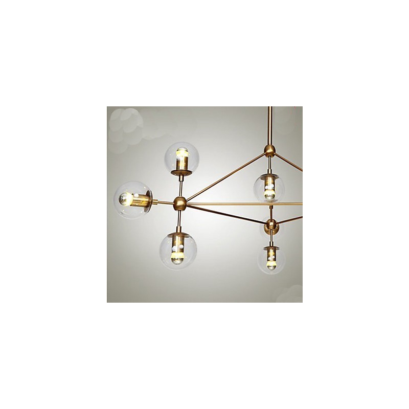 Golden Beans Chandelier 10 Light with Glass Shade