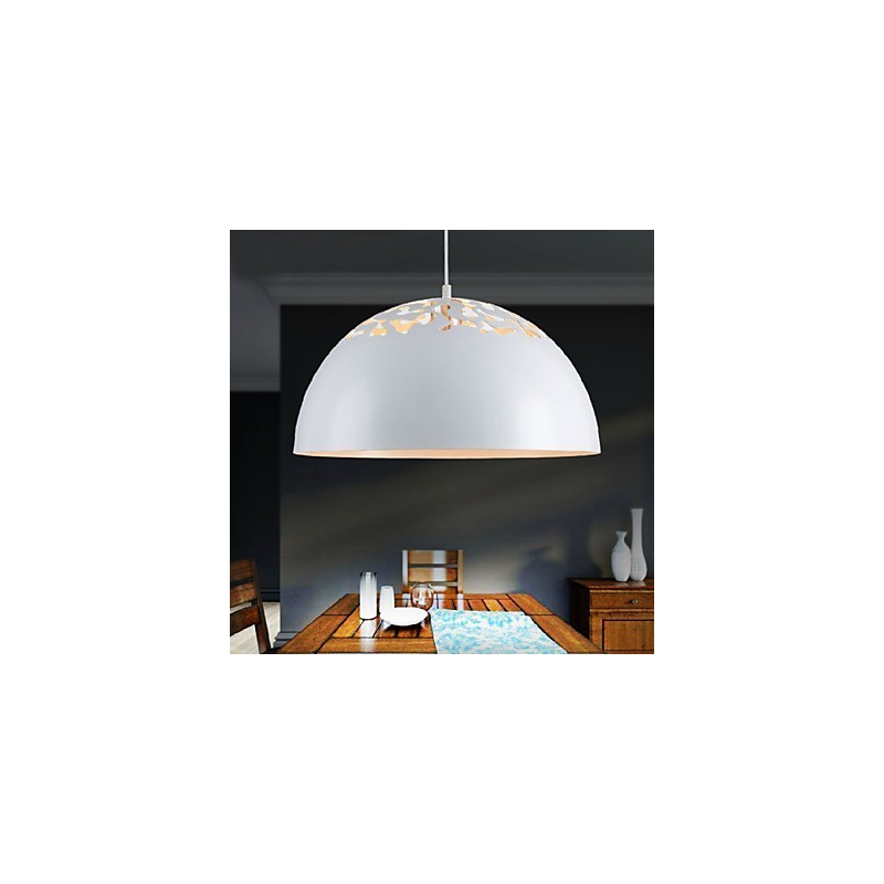 Vintage Style Minimalist 1 Light Pendant with Carved Shade Pendant Light