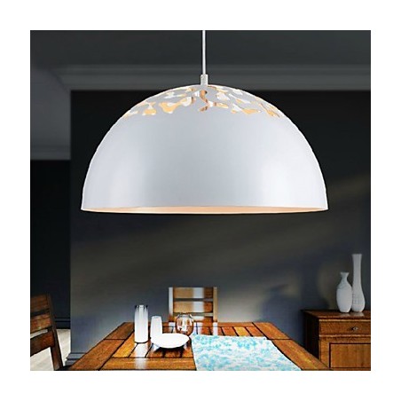 Vintage Style Minimalist 1 Light Pendant with Carved Shade Pendant Light