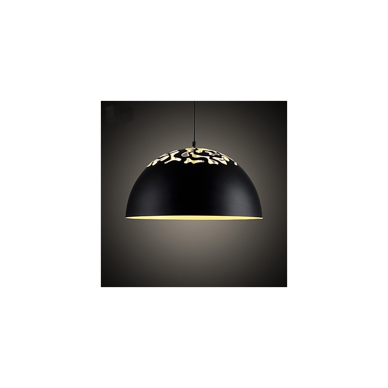 Vintage Style Minimalist 1 Light Pendant with Carved Shade Pendant Light