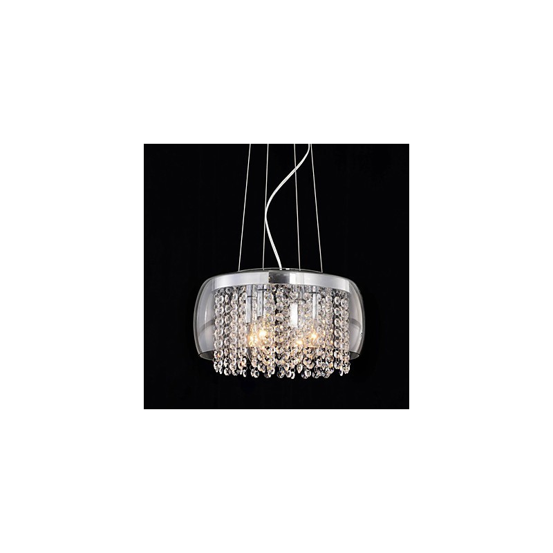 Modern Contemporary Drum Crystal Mini Style Painting Pendant Light