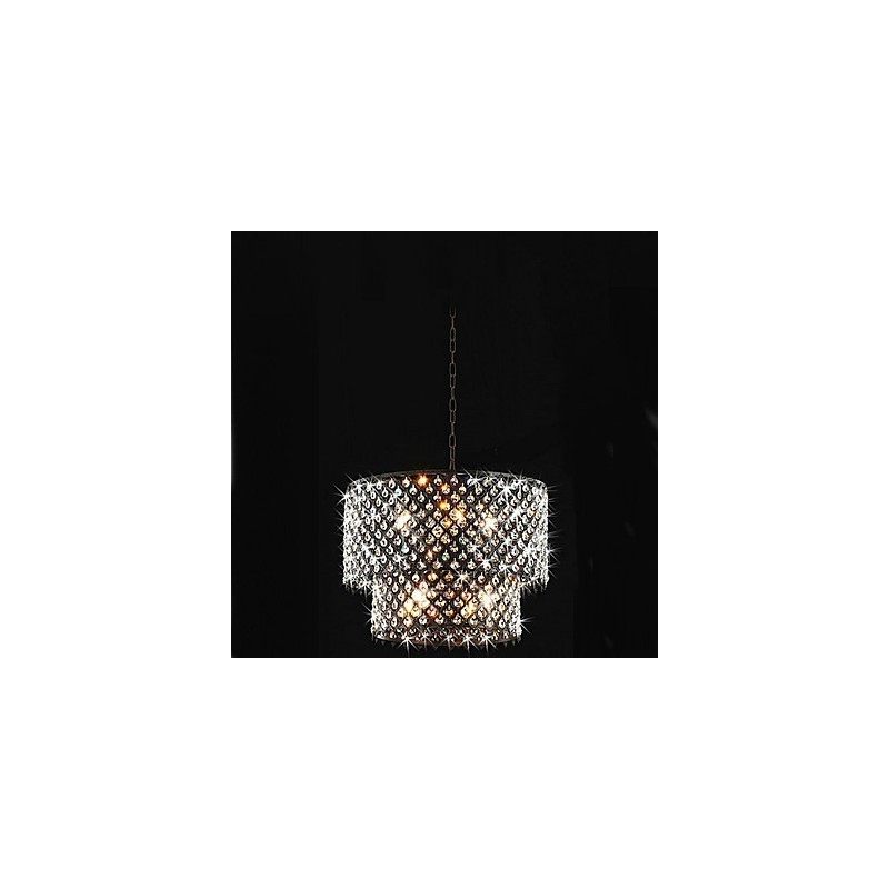 Modern Contemporary Drum Crystal Painting Pendant Light