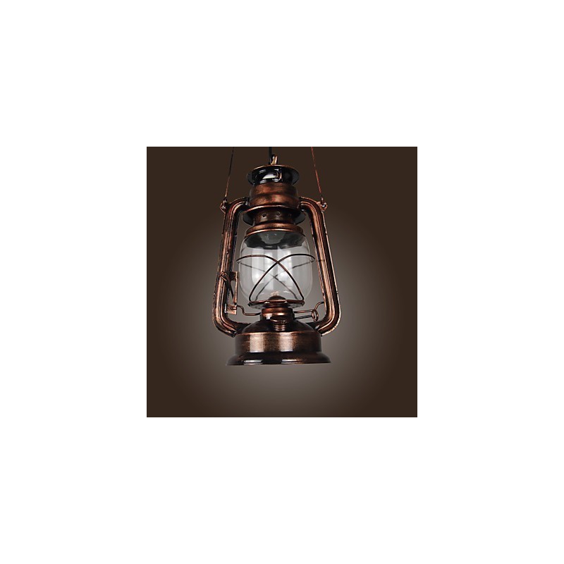 Country Lantern Mini Style Bronze Pendant Light