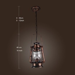 Country Lantern Mini Style Bronze Pendant Light