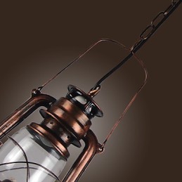 Country Lantern Mini Style Bronze Pendant Light