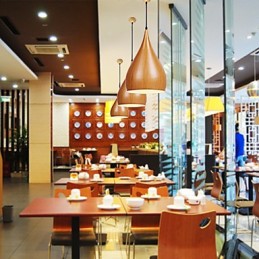 Retro Pendant Light Wood Grain Metal Cafe pendant lamps