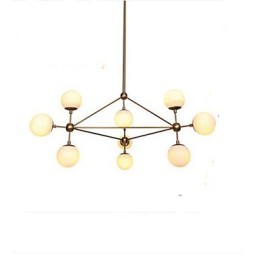 Golden Beans Chandelier 10 Light with Glass Shade