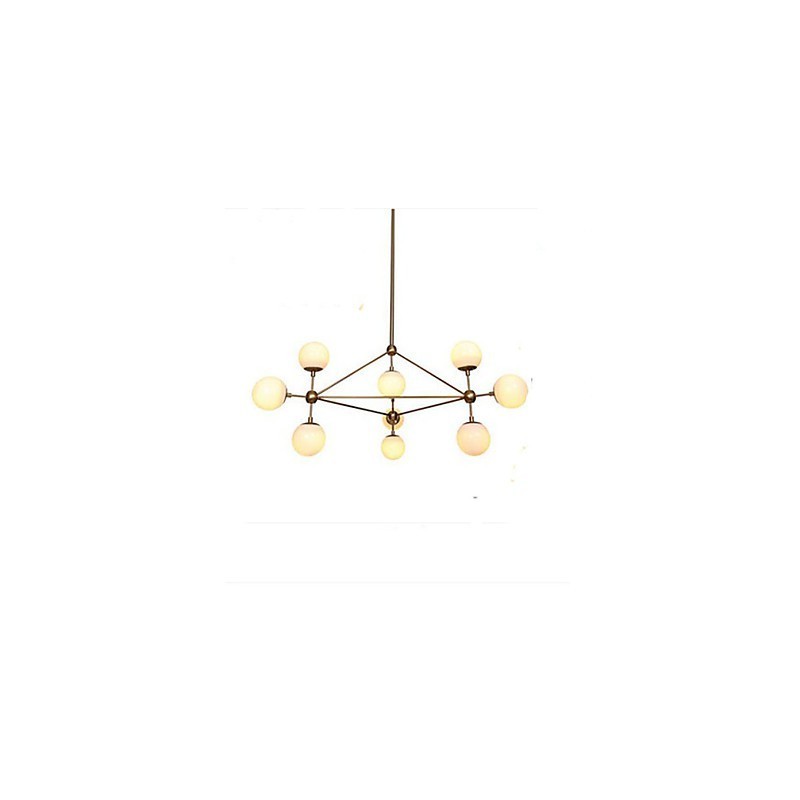 Golden Beans Chandelier 10 Light with Glass Shade