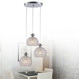 3 Heads Modern Contemporary Crystal Pendant Light