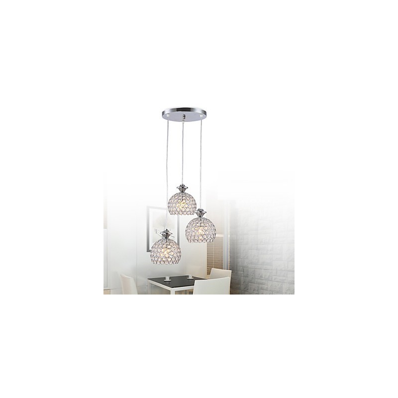 3 Heads Modern Contemporary Crystal Pendant Light