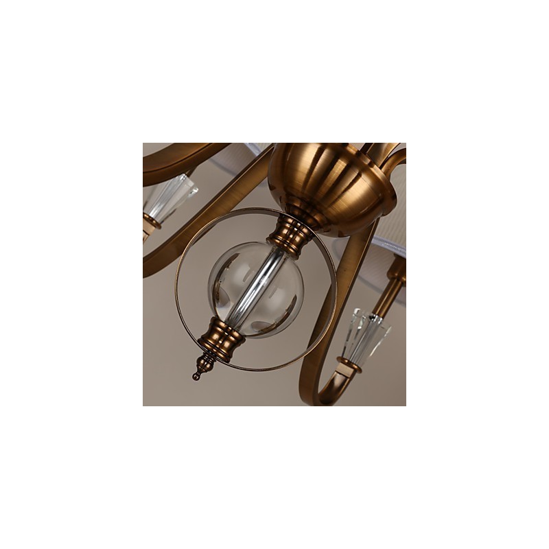 Rustic Lodge Vintage Crystal Mini Style Electroplated Metal Chandelier