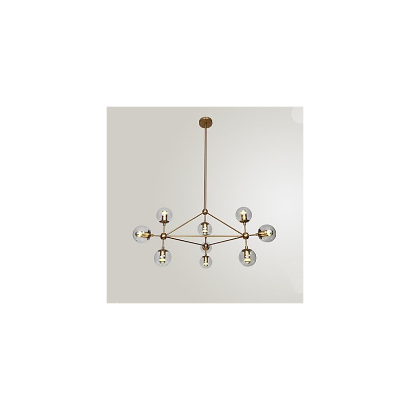 Golden Beans Chandelier 10 Light with Glass Shade