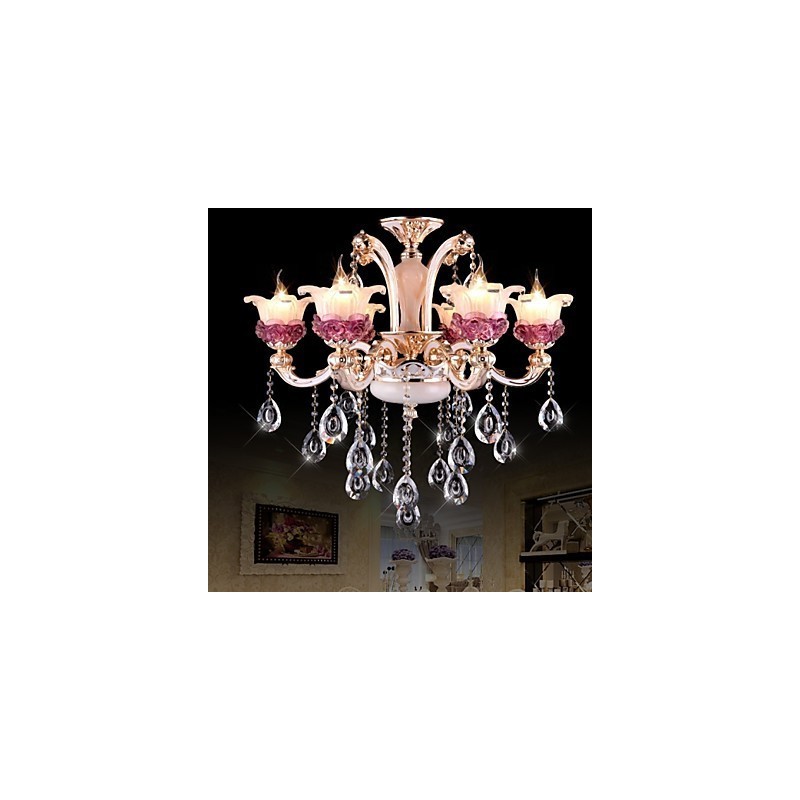 Modern Simple European Style Chinese Purple Jade Crystal Pendant