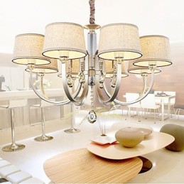 Country Crystal Silver Metal Chandelier