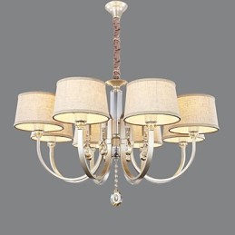 Country Crystal Silver Metal Chandelier