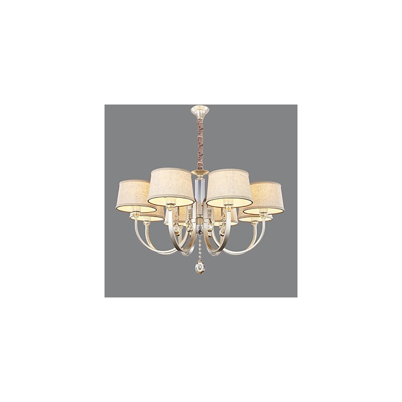 Country Crystal Silver Metal Chandelier