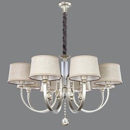 Country Crystal Silver Metal Chandelier