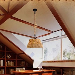 Loft Industrial Wind Creative Nordic Hemp Rope Meals Chandelier Lamp