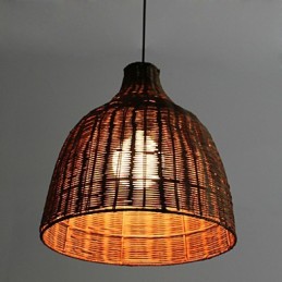 Rural Style Cany Art Creative Hand Made By The Cane Makes Up Droplight Lamp