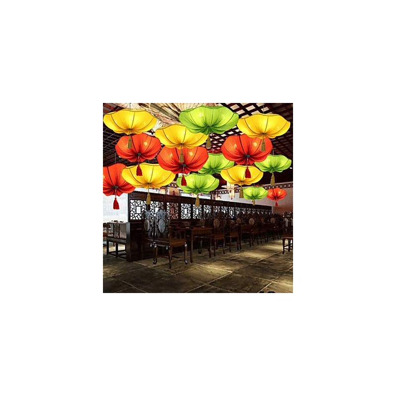 Cloth Art Romantic Imitation Of Classical Droplight Southeast Asia Lotus Lantern Lamp Light