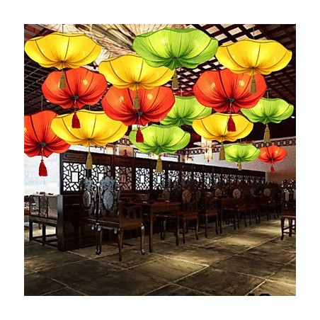 Cloth Art Romantic Imitation Of Classical Droplight Southeast Asia Lotus Lantern Lamp Light