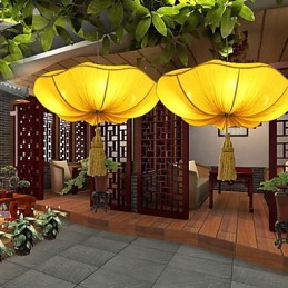 Cloth Art Romantic Imitation Of Classical Droplight Southeast Asia Lotus Lantern Lamp Light