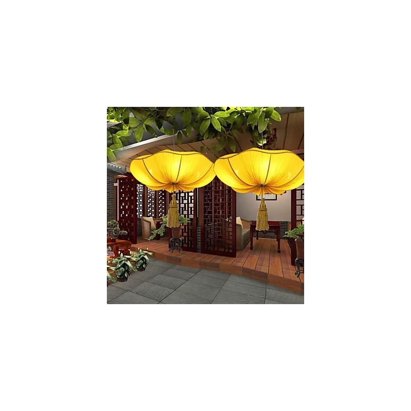 Cloth Art Romantic Imitation Of Classical Droplight Southeast Asia Lotus Lantern Lamp Light