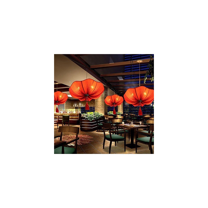 Cloth Art Romantic Imitation Of Classical Droplight Southeast Asia Lotus Lantern Lamp Light