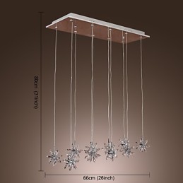 Modern Contemporary Crystal Chrome Metal Pendant Light