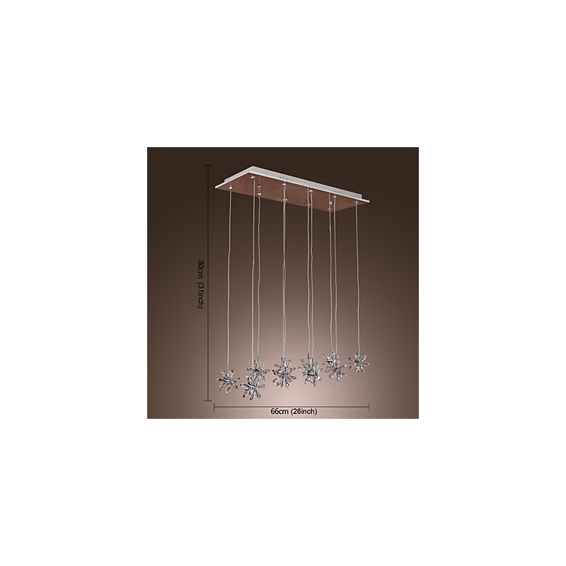 Modern Contemporary Crystal Chrome Metal Pendant Light