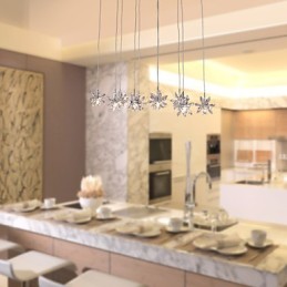 Modern Contemporary Crystal Chrome Metal Pendant Light