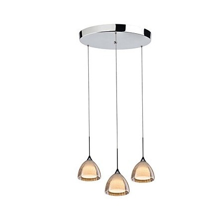 3 Light Two layer Pendant Island Light Crack Glass Polished Chrome