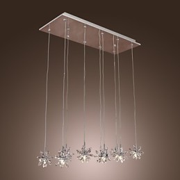 Modern Contemporary Crystal Chrome Metal Pendant Light