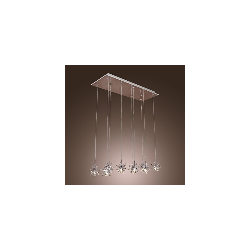 Modern Contemporary Crystal Chrome Metal Pendant Light