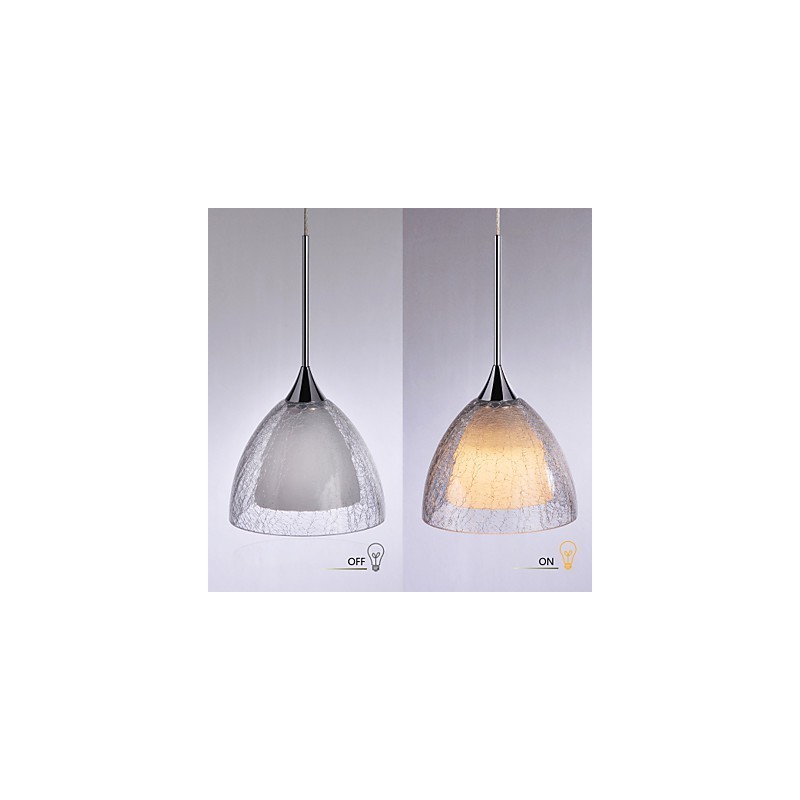 3 Light Two layer Pendant Island Light Crack Glass Polished Chrome