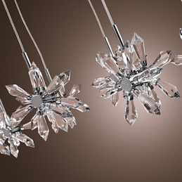 Modern Contemporary Crystal Chrome Metal Pendant Light