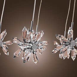 Modern Contemporary Crystal Chrome Metal Pendant Light