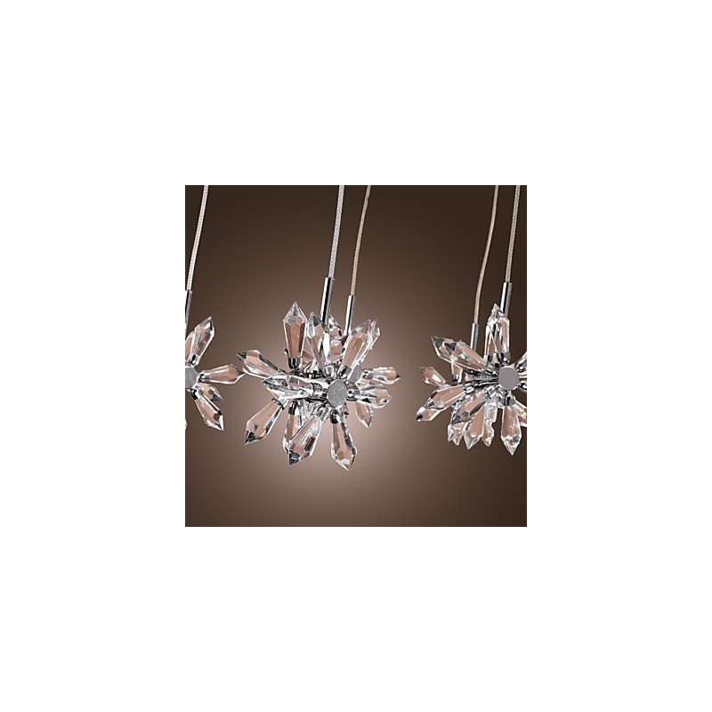 Modern Contemporary Crystal Chrome Metal Pendant Light