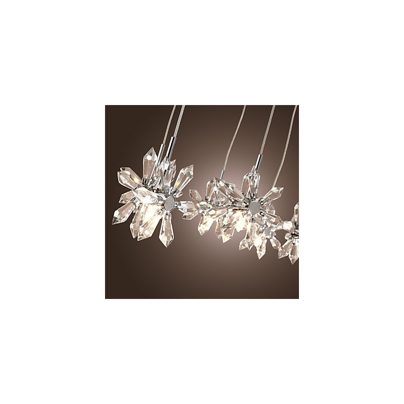 Modern Contemporary Crystal Chrome Metal Pendant Light