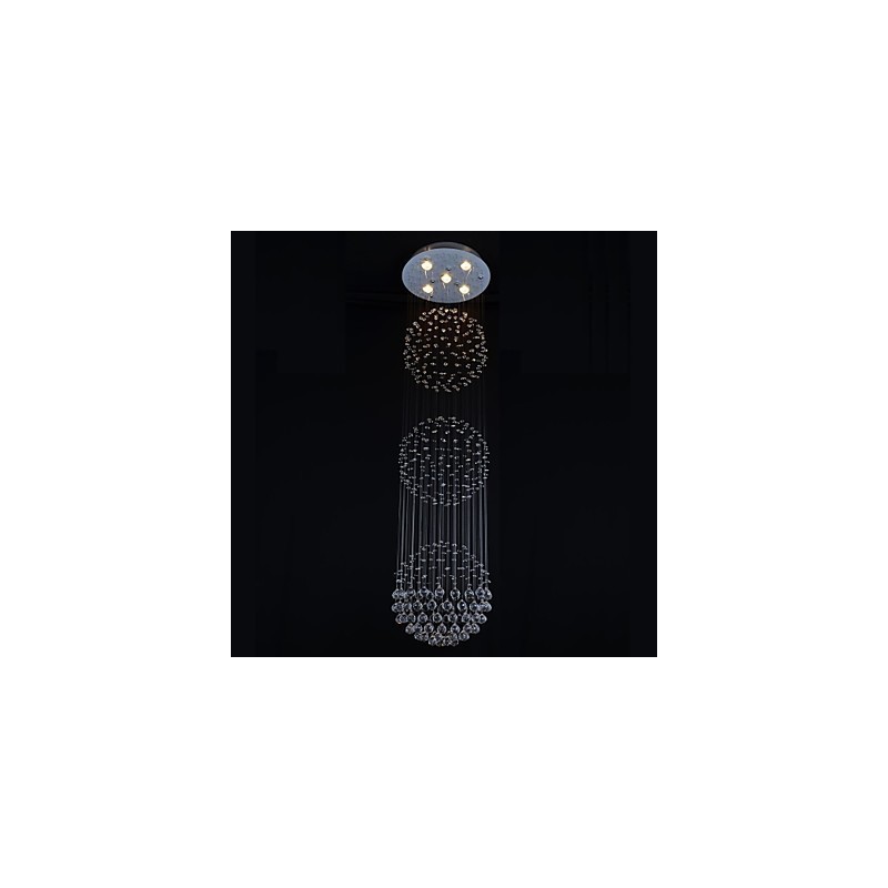 Modern Contemporary Crystal Chrome Metal Flush Mount