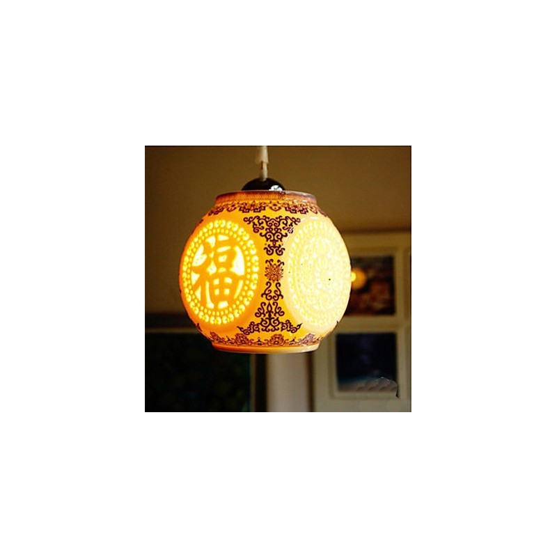 Retro Ceramic lamp lamp Stairs Blue Single Head Chandelier Creative