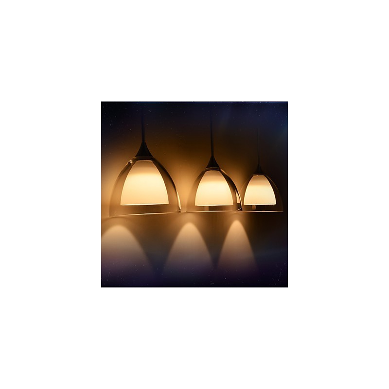 1 Light Two layer Pendant Island Light Clear Glass Polished Chrome