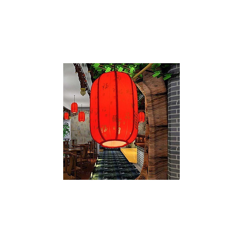 Archaize Sheepskin Red Lanterns Porch Droplight Lamp Light