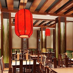 Archaize Sheepskin Red Lanterns Porch Droplight Lamp Light